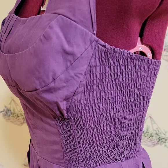 Unique Vintage Purple Halter Midi Dress for Night Out - Picture 6 of 8